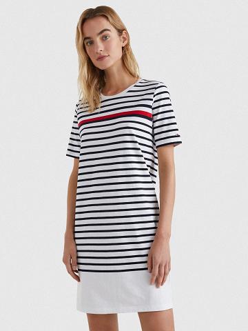Dresses Tommy Hilfiger Stripe T-Shirt Mujer Rojas Blancas Azules | CL_W21127