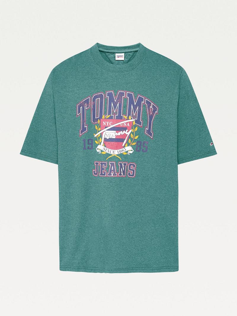 Camiseta Tommy Hilfiger Big and tall signature collegiate Hombre Verde | CL_M31006