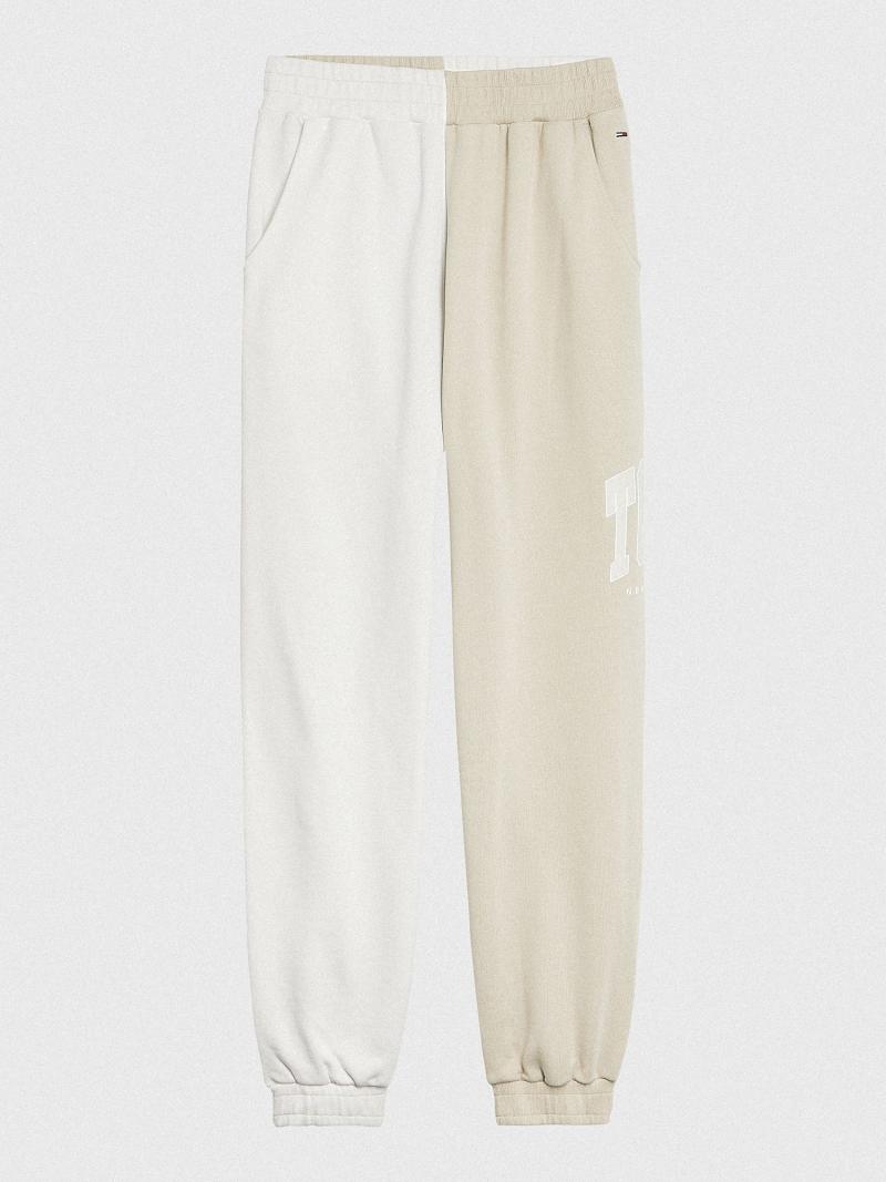 Pantalones Tommy Hilfiger Collegiate Two-Tone Sweatpant Mujer Beige | CL_W21232