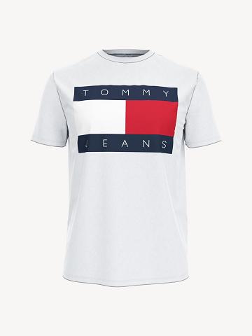 Camiseta Tommy Hilfiger Classic flag logo Hombre Blancas | CL_M31014