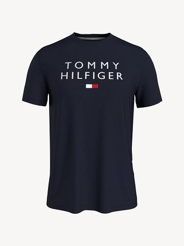 Camiseta Tommy Hilfiger Hilfiger flag Hombre Negras | CL_M31041