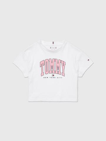 Camiseta Tommy Hilfiger Varsity Print Niños Blancas | CL_G1274