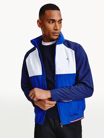Chaquetas Tommy Hilfiger Recycled colorblock bomber Hombre Azules Blancas | CL_M31413