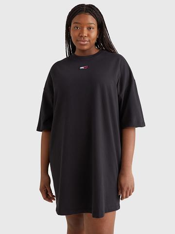 Dresses Tommy Hilfiger Curve Badge Logo T-Shirt Mujer Negras | CL_W21052