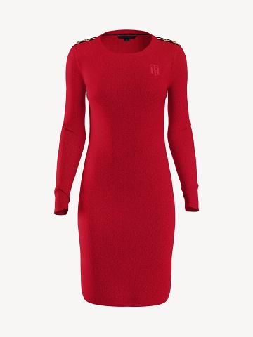 Dresses Tommy Hilfiger Essential Monogram Long-Sleeve Mujer Rojas | CL_W21068