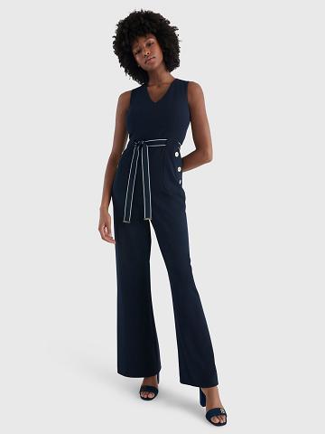 Dresses Tommy Hilfiger Sin Manga Belted Jumpsuit Mujer Azules | CL_W21119