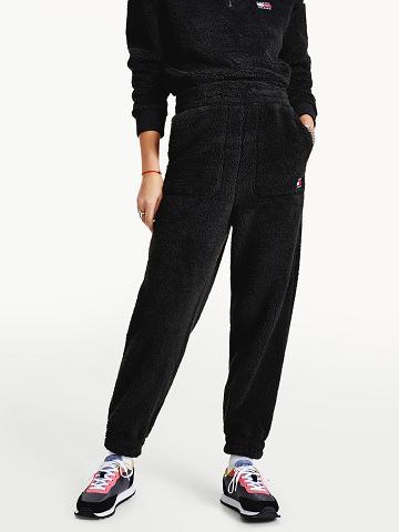 Pantalones Tommy Hilfiger Recycled Fleece Sweatpant Mujer Negras | CL_W21248
