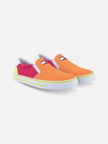 Zapatos Casuales Tommy Hilfiger Colorblock Slip-On Mujer Naranjas Multicolor | CL_W21584