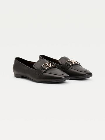 Zapatos Casuales Tommy Hilfiger TH Cuero Loafer Mujer Negras | CL_W21598